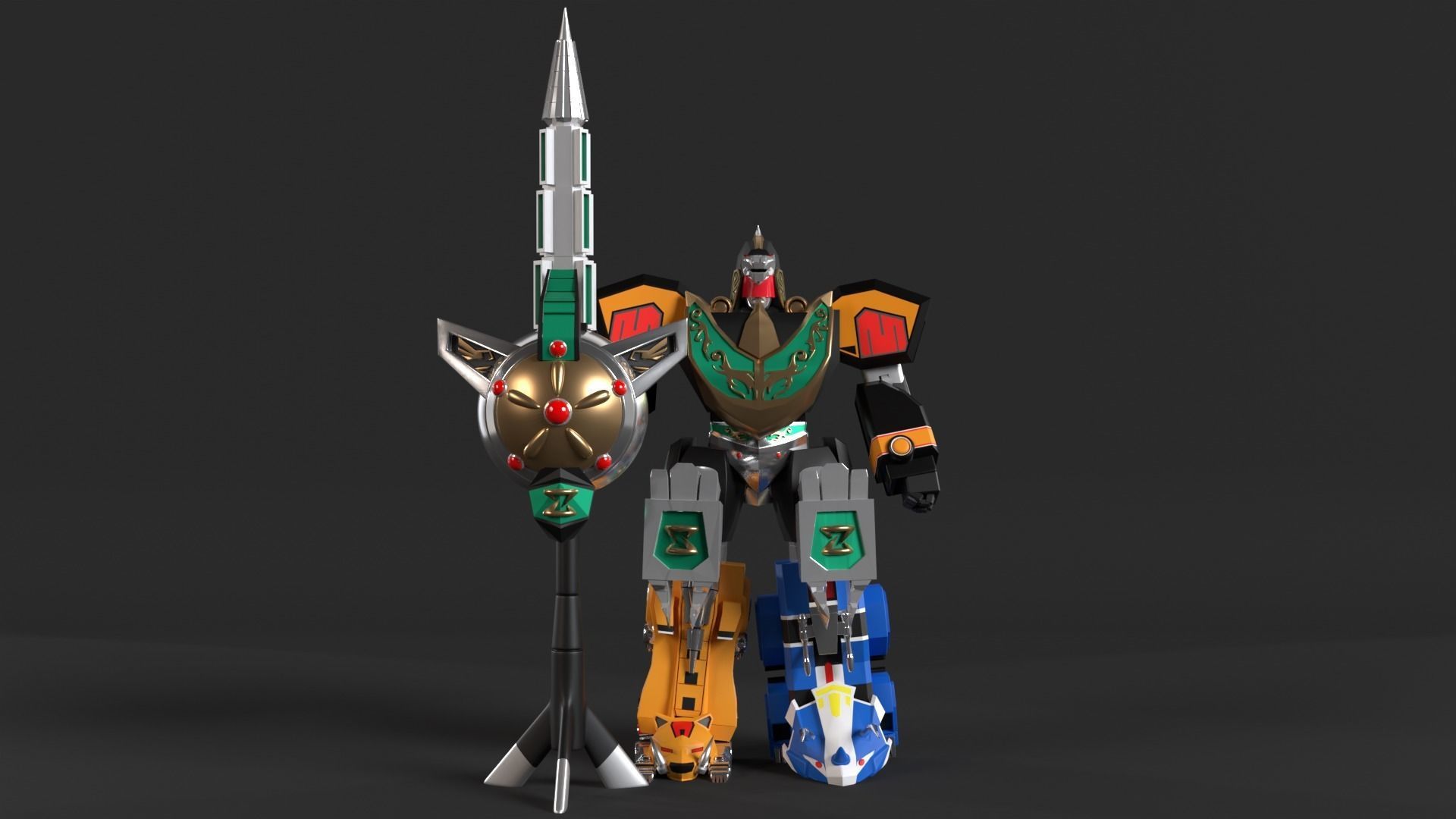 Dragonzord in Battle Mode - Power Ranger 3D model_3