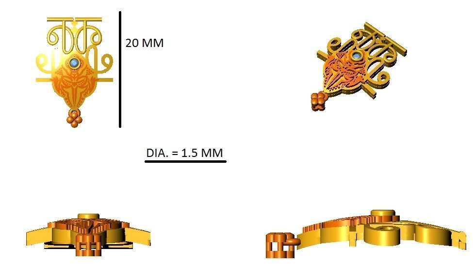 Women Pendant 3dm STL OBJ FBX Renders Details 3D print model_3