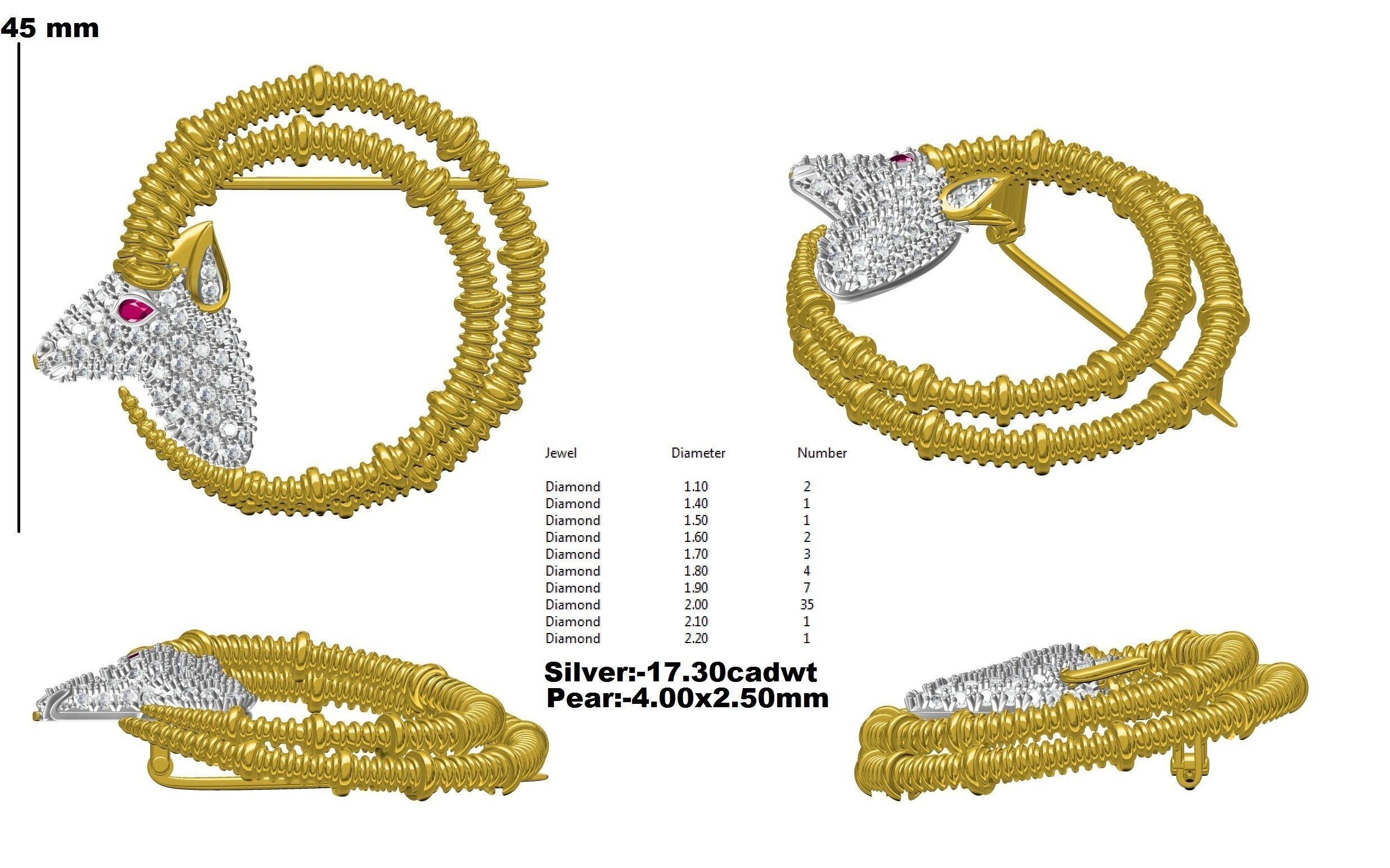 Schlumberger Brooch 3D print model_3