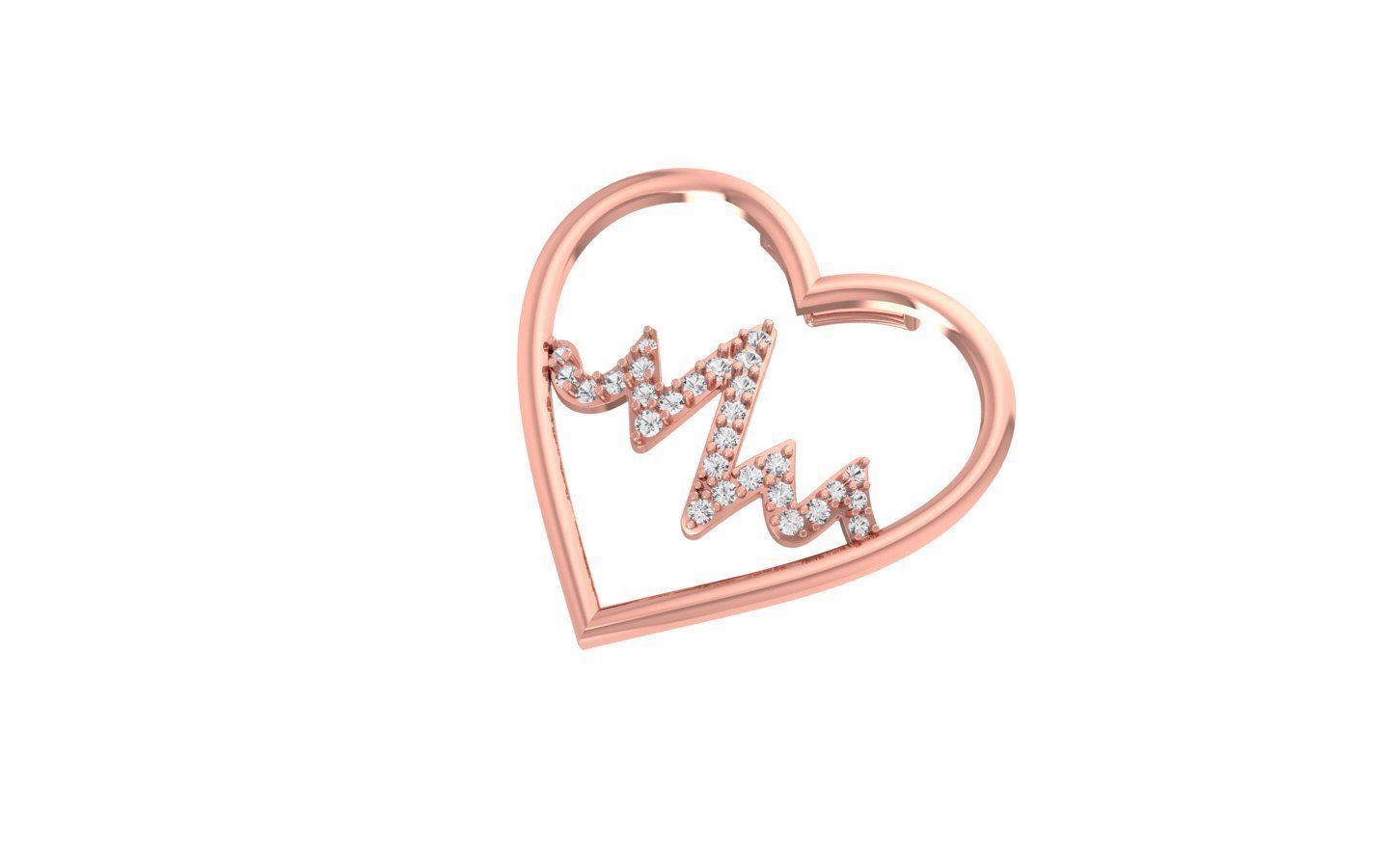 Women Heart Pendant 3dm STL OBJ FBX Renders Details 3D print model_2