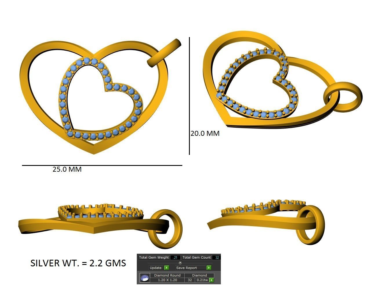 Women Pendant 3dm STL OBJ FBX Renders Details 3D print model_3
