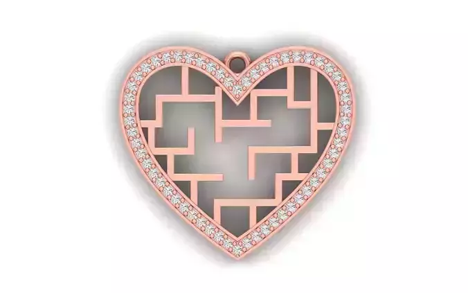 Women Heart Pendant 3dm STL OBJ FBX Renders Details