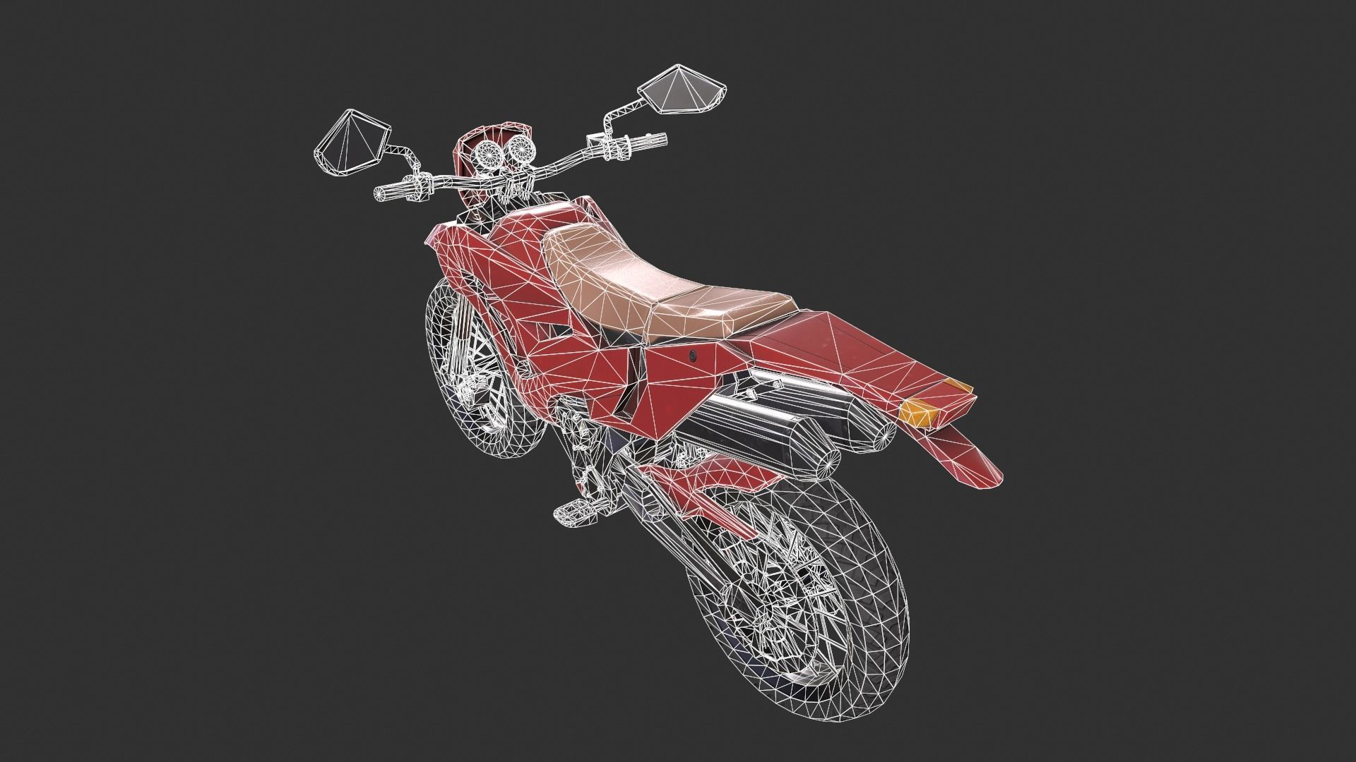 Dirt Bike Low-poly 3D model_6