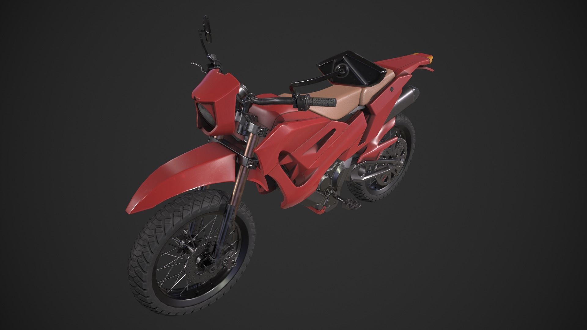 Dirt Bike Low-poly 3D model_3