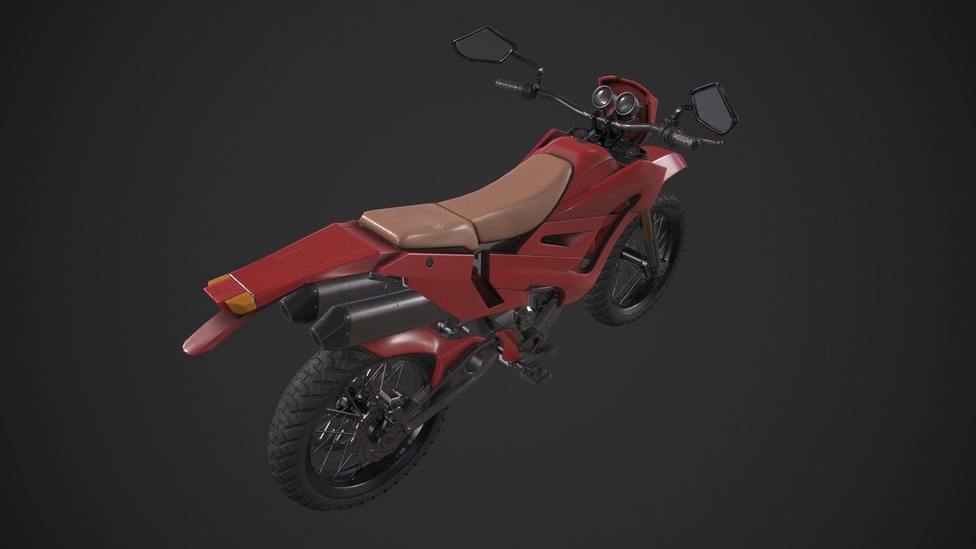 Dirt Bike Low-poly 3D model_7
