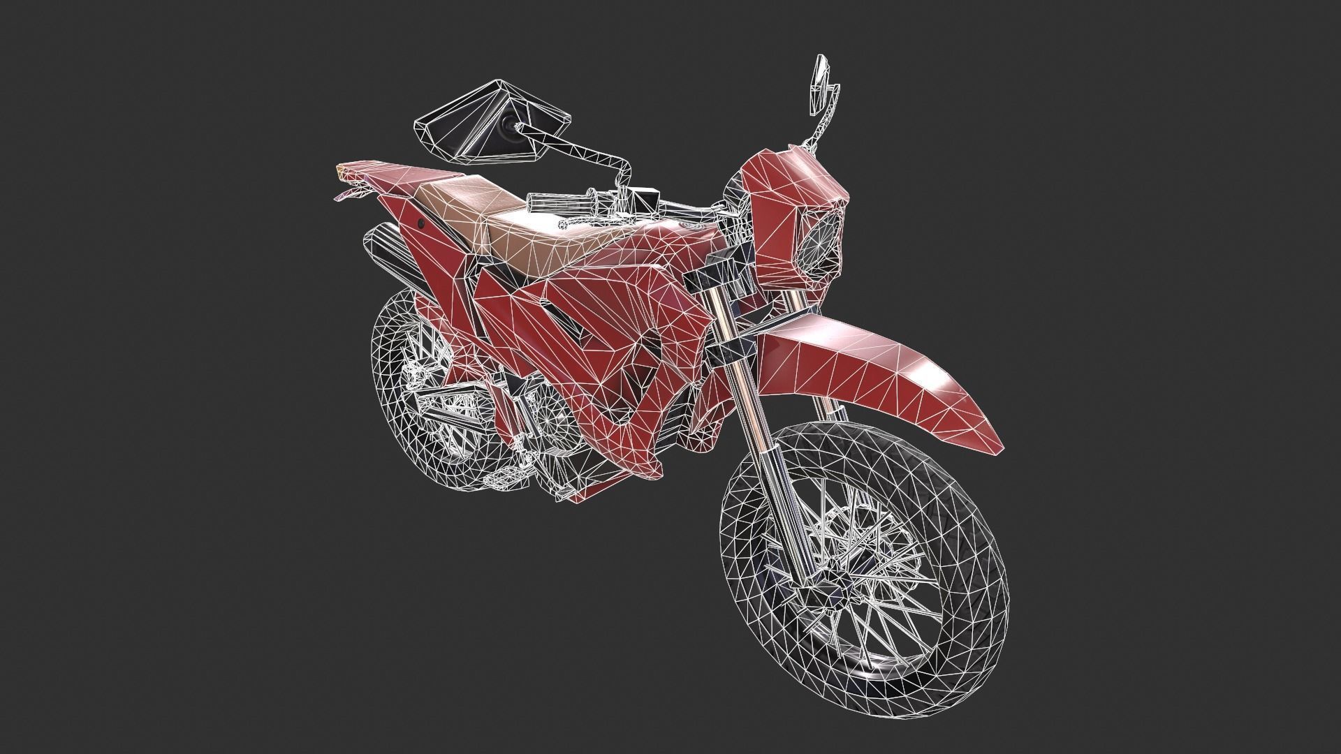 Dirt Bike Low-poly 3D model_2