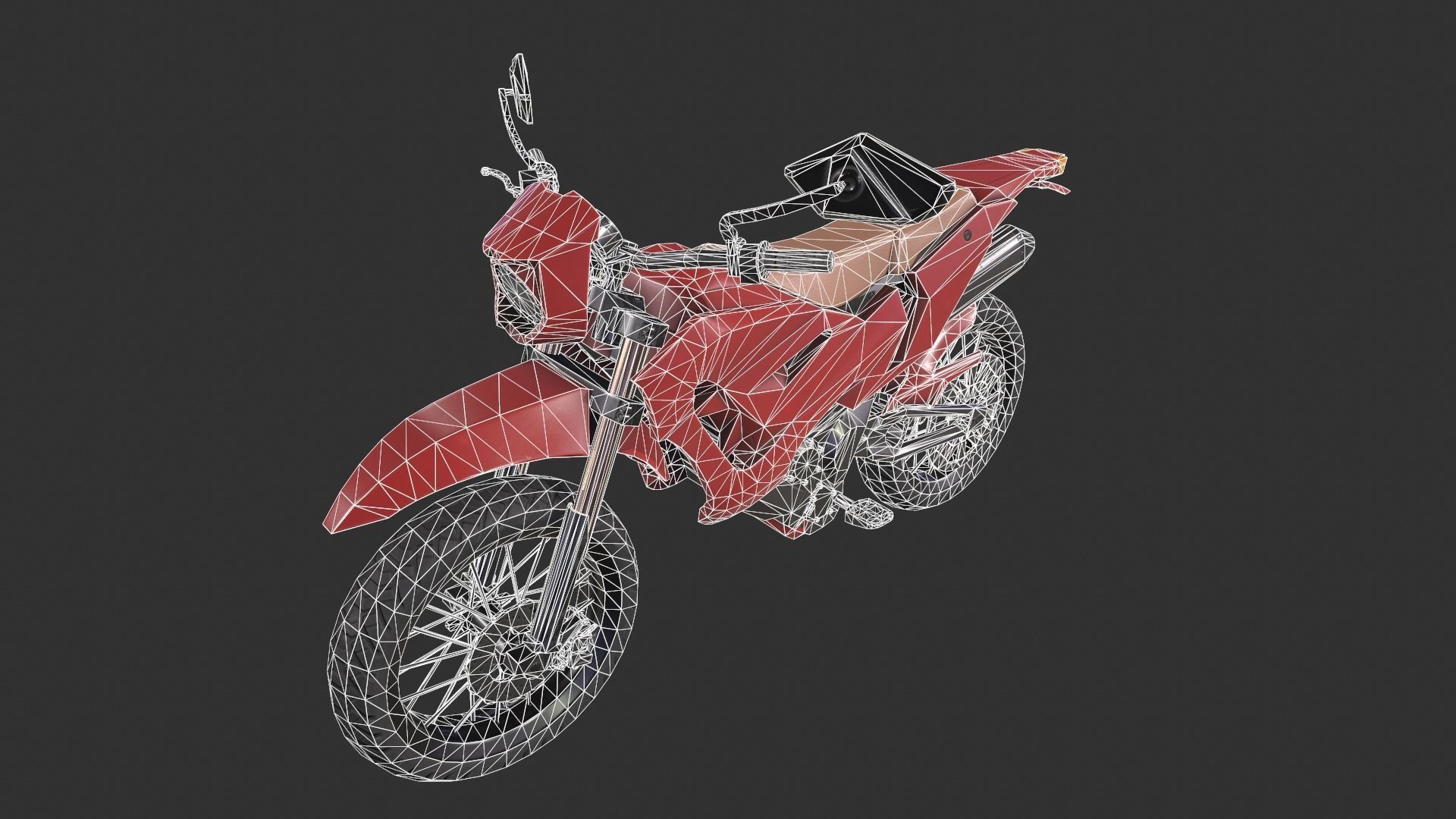 Dirt Bike Low-poly 3D model_4