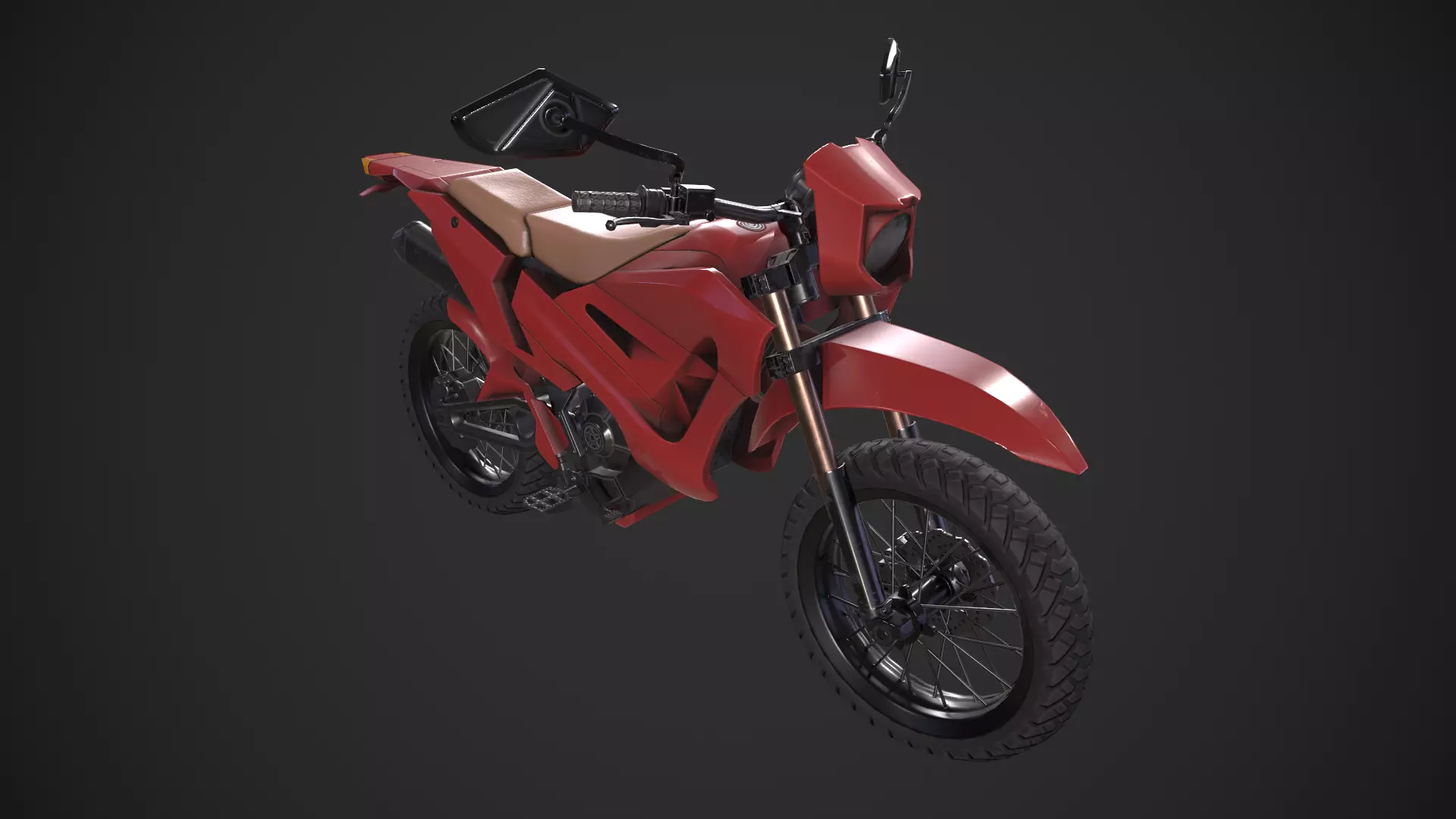 Dirt Bike Low-poly 3D model_0
