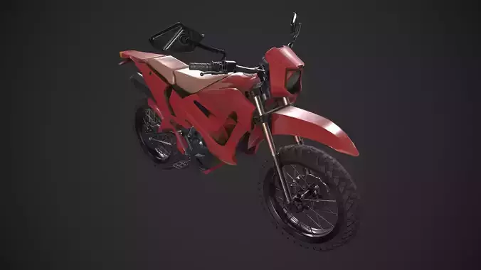 Dirt Bike Low-poly 3D model