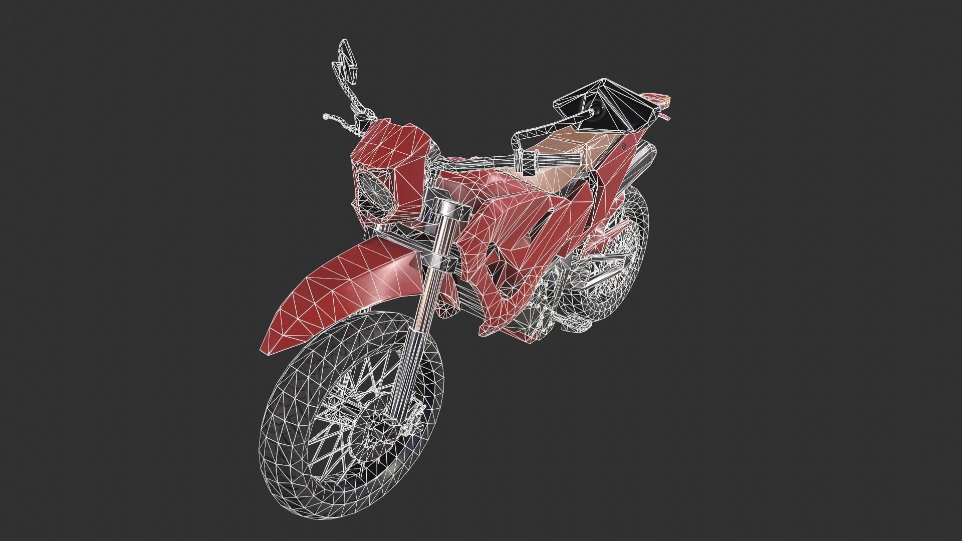 Dirt Bike Low-poly 3D model_12