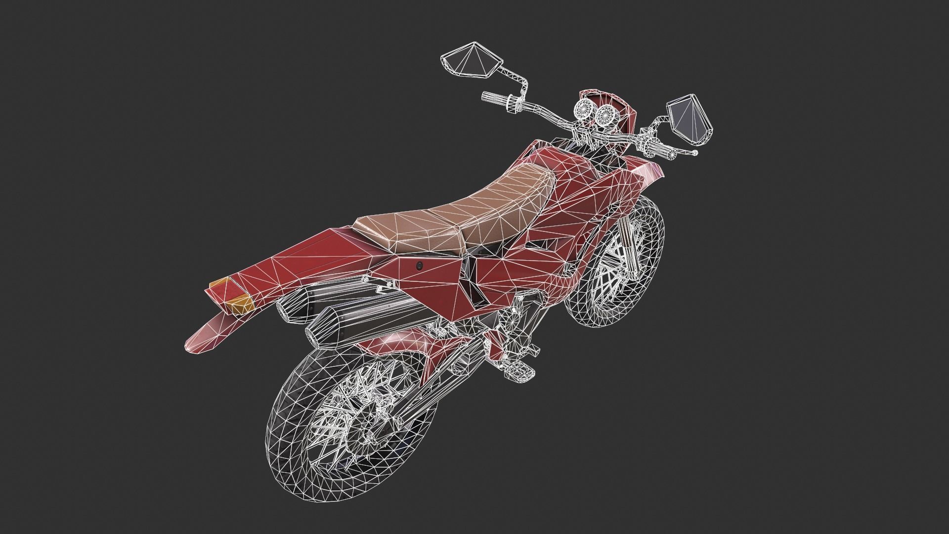 Dirt Bike Low-poly 3D model_8