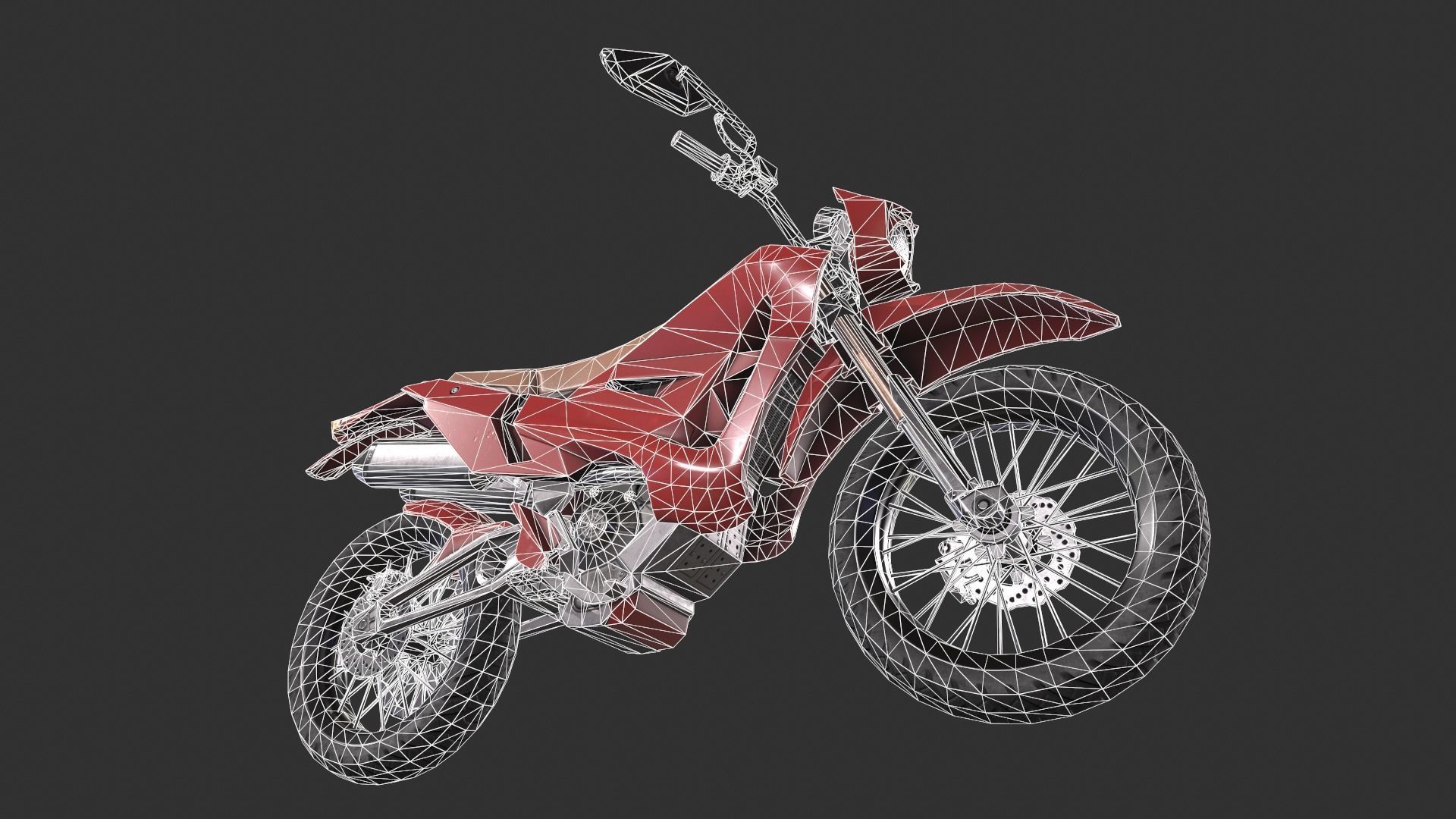Dirt Bike Low-poly 3D model_14