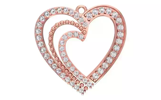 Women Heart Pendant 3dm STL OBJ FBX Renders Details