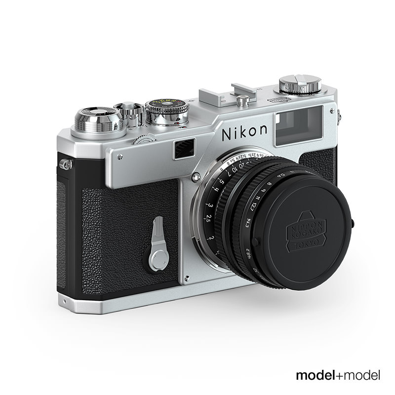Nikon S3 film camera 3D model_1