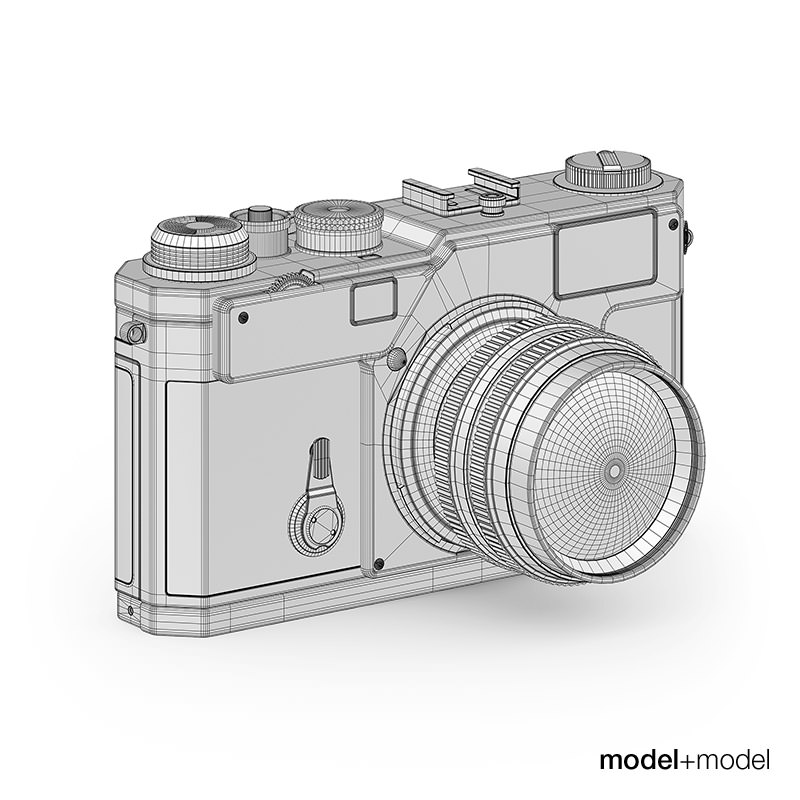 Nikon S3 film camera 3D model_4