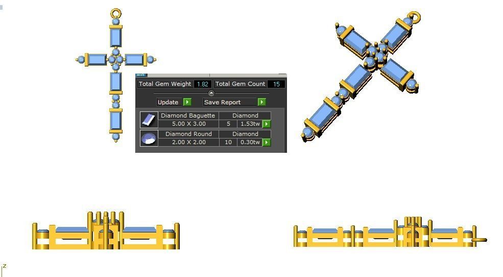 Cross Pendant 3dm STL OBJ FBX Renders Details 3D print model_3