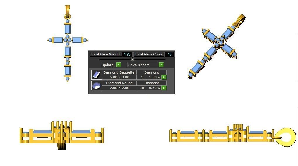 Cross Pendant 3dm STL OBJ FBX Renders Details 3D print model_4