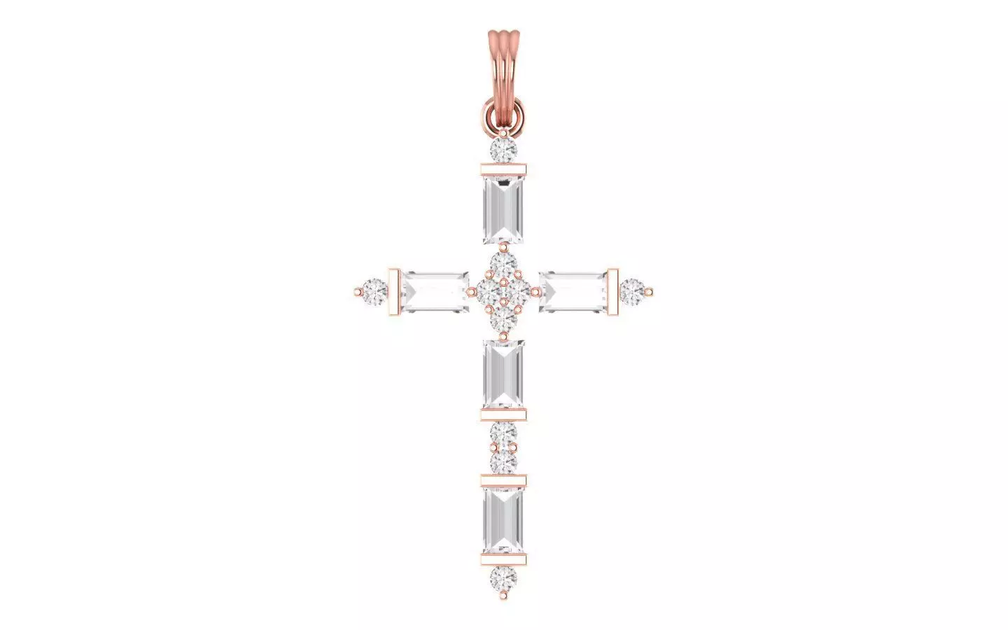 Cross Pendant 3dm STL OBJ FBX Renders Details 3D print model_0