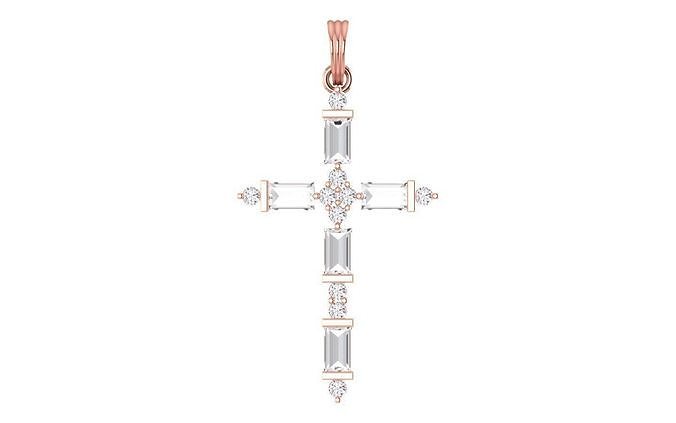 Cross Pendant 3dm STL OBJ FBX Renders Details 3D print model