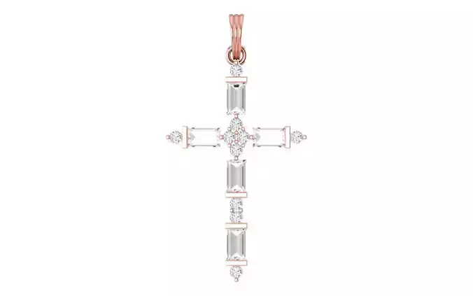 Cross Pendant 3dm STL OBJ FBX Renders Details 3D print model