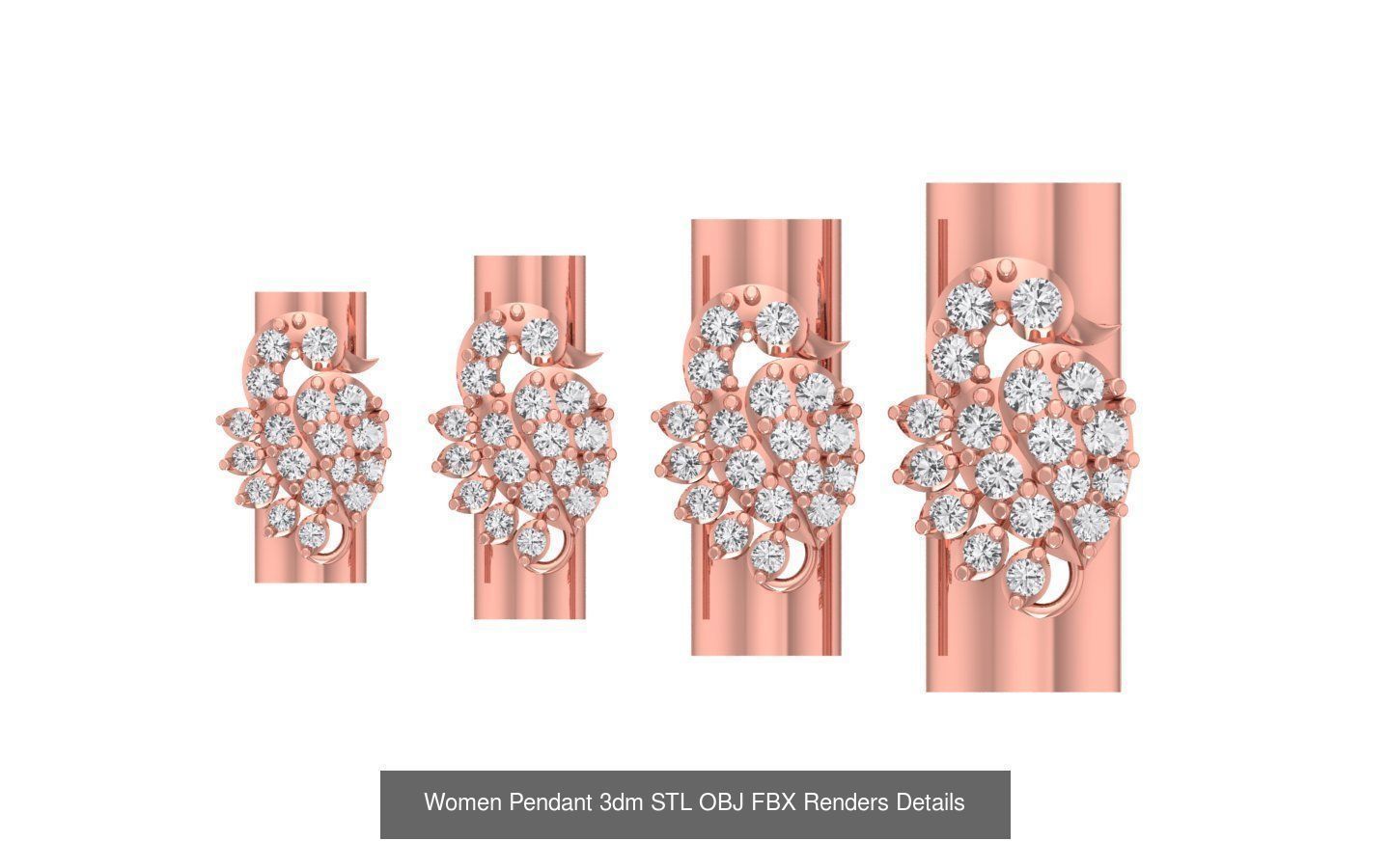 8 Different Size Pendant 3dm STL OBJ FBX Details Collection _6