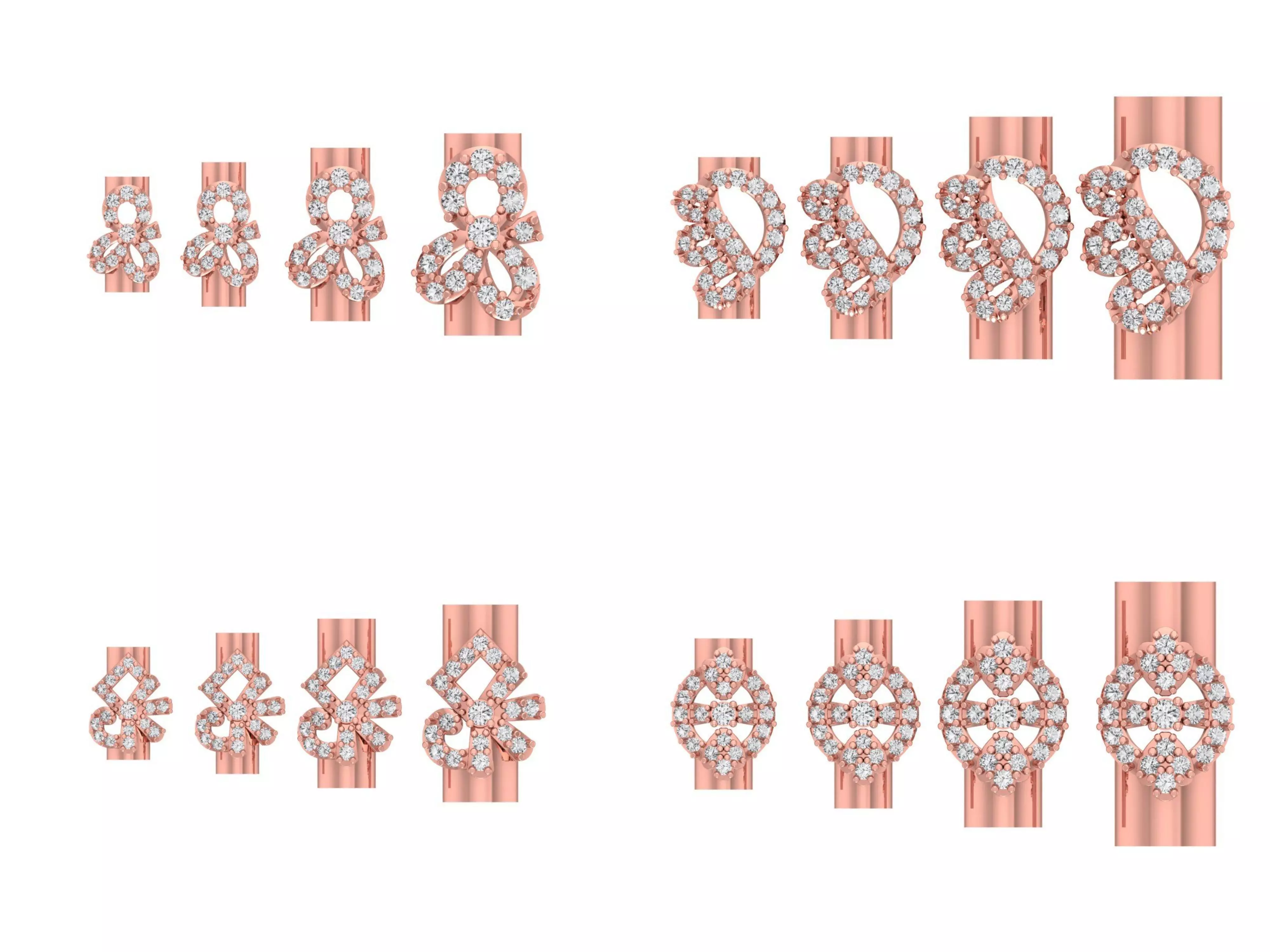 8 Different Size Pendant 3dm STL OBJ FBX Details Collection _0