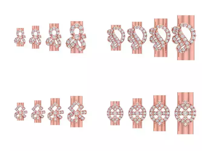 8 Different Size Pendant 3dm STL OBJ FBX Details Collection 