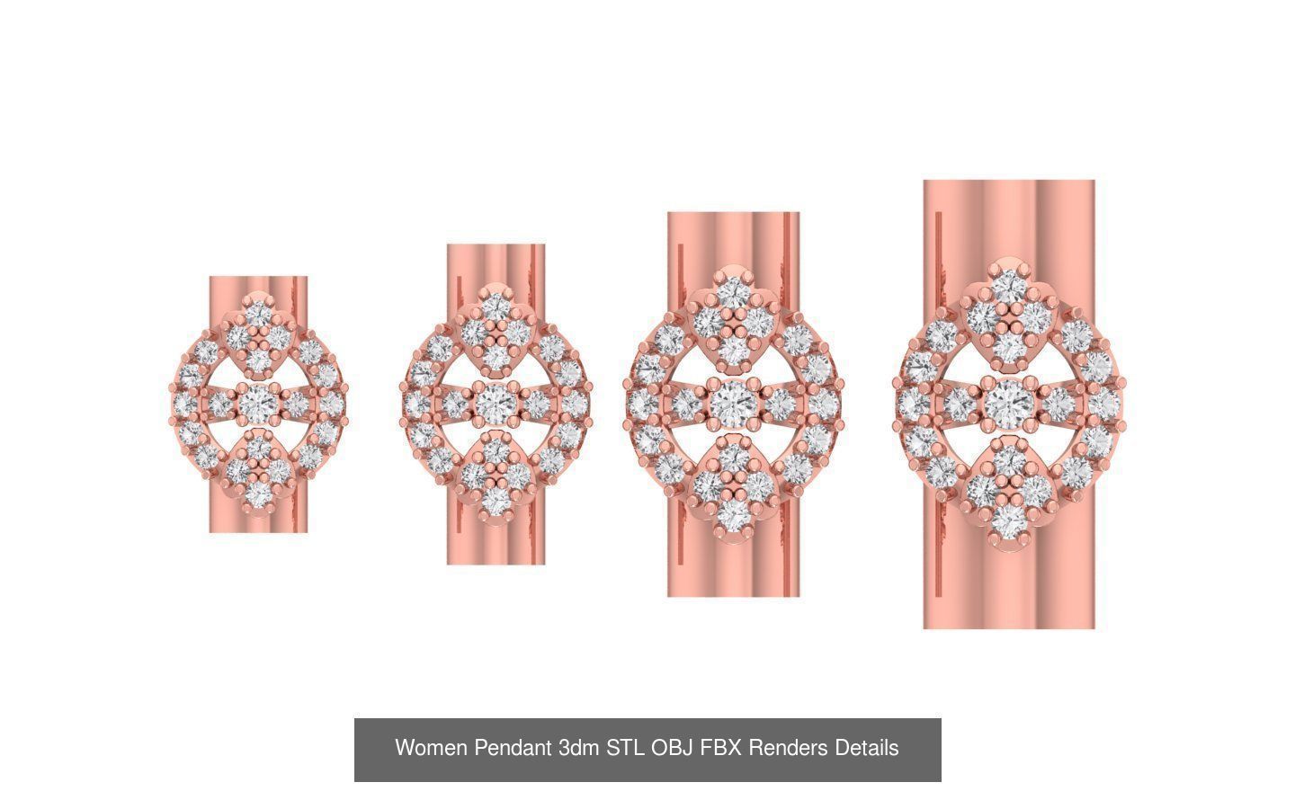 8 Different Size Pendant 3dm STL OBJ FBX Details Collection _7