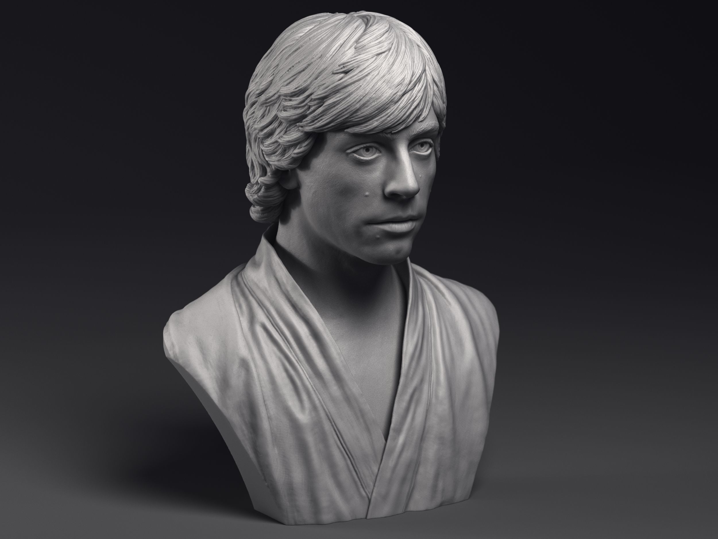 Mark Hamill as Luke Skywalker Bust Printable 3D Model 3D print model_10