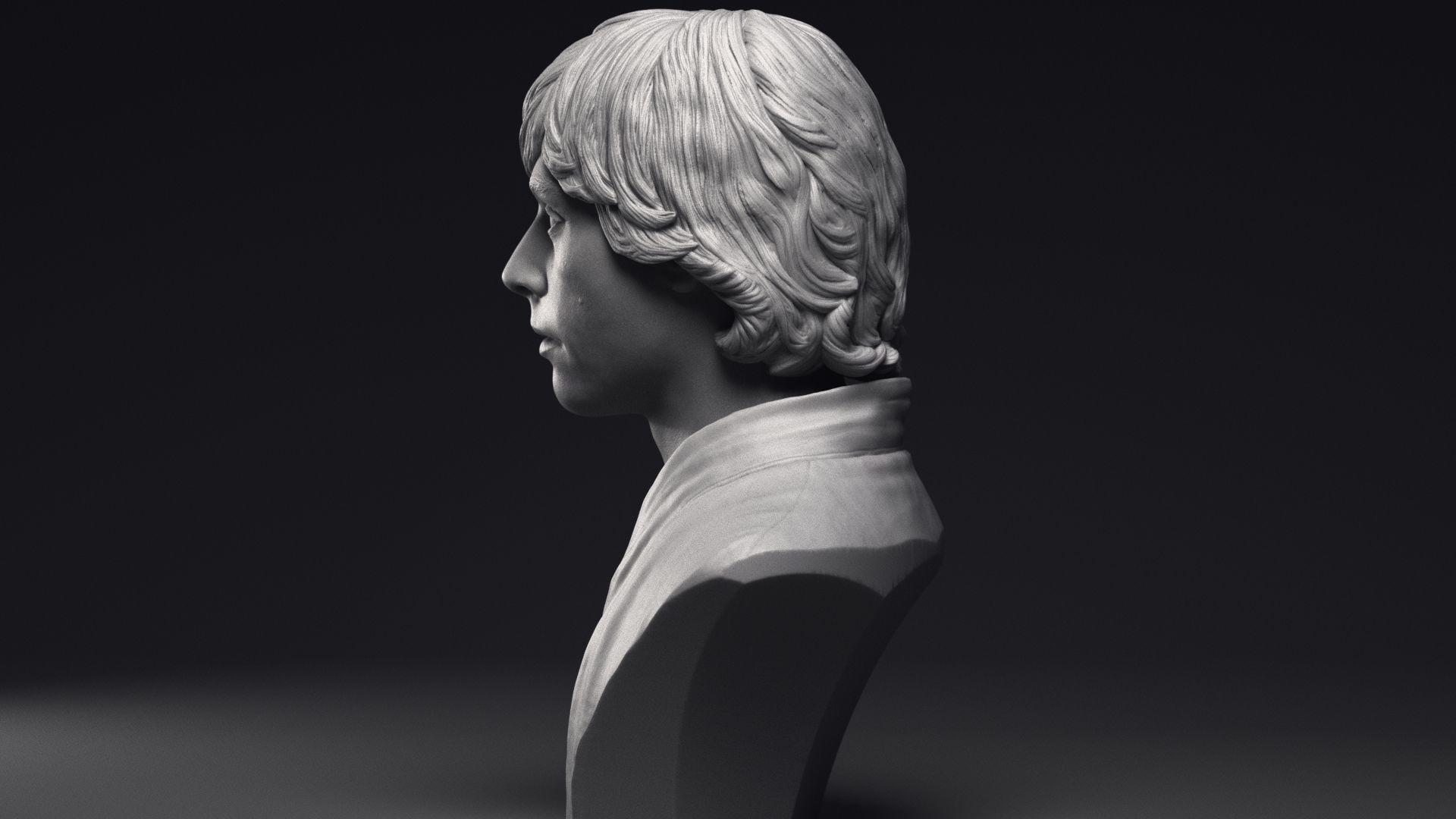 Mark Hamill as Luke Skywalker Bust Printable 3D Model 3D print model_19