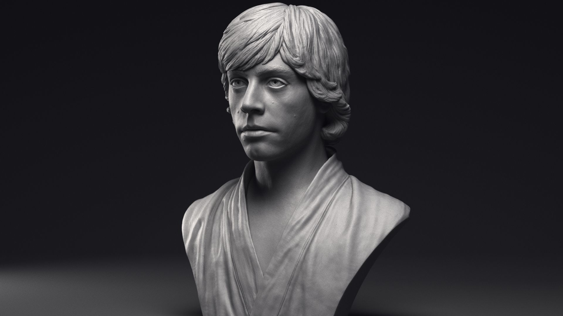 Mark Hamill as Luke Skywalker Bust Printable 3D Model 3D print model_16