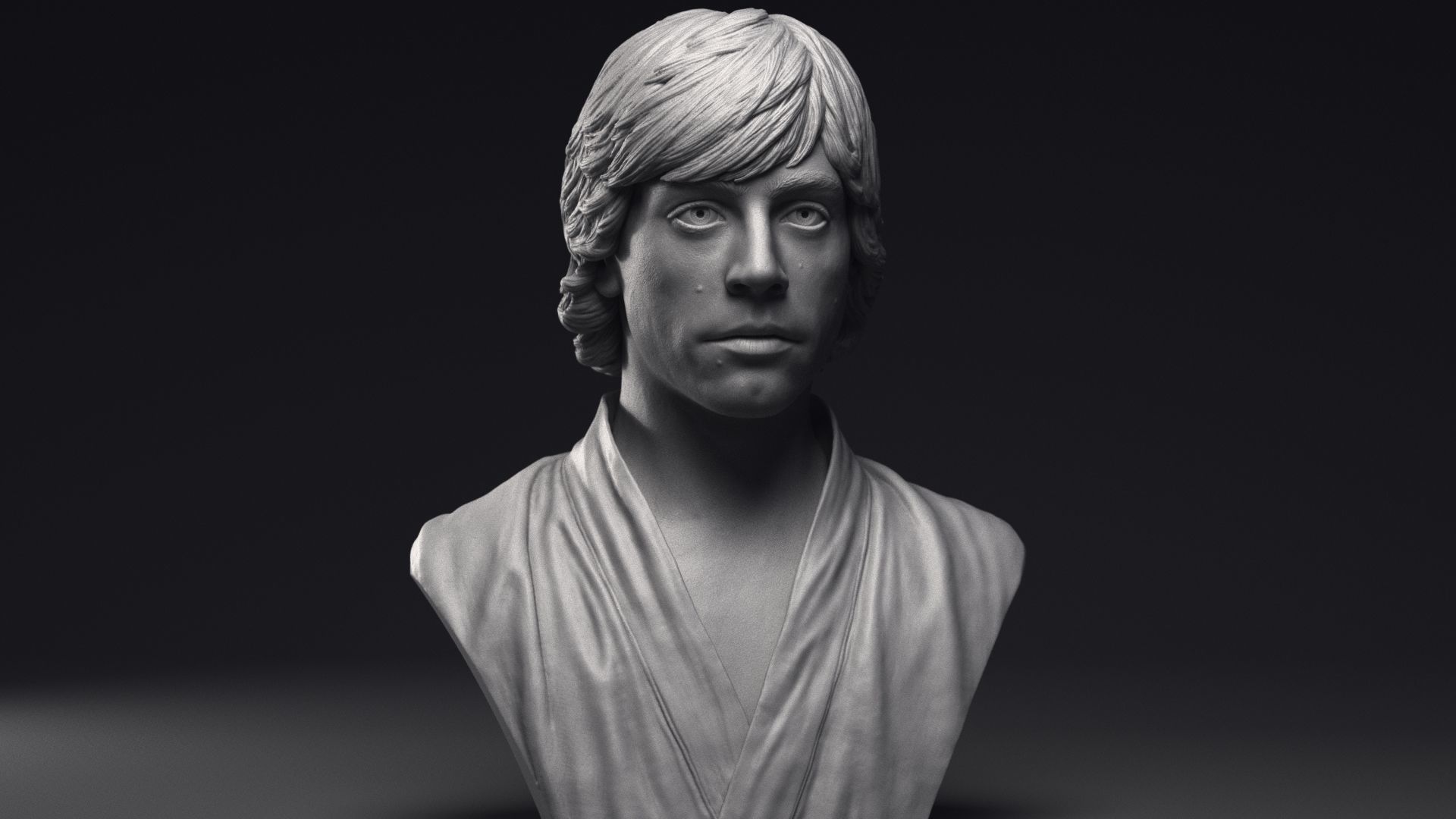 Mark Hamill as Luke Skywalker Bust Printable 3D Model 3D print model_29