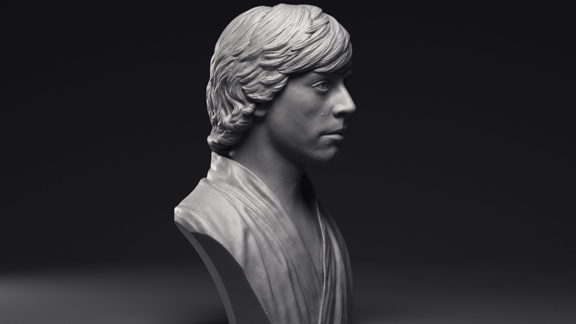 Mark Hamill as Luke Skywalker Bust Printable 3D Model 3D print model_27