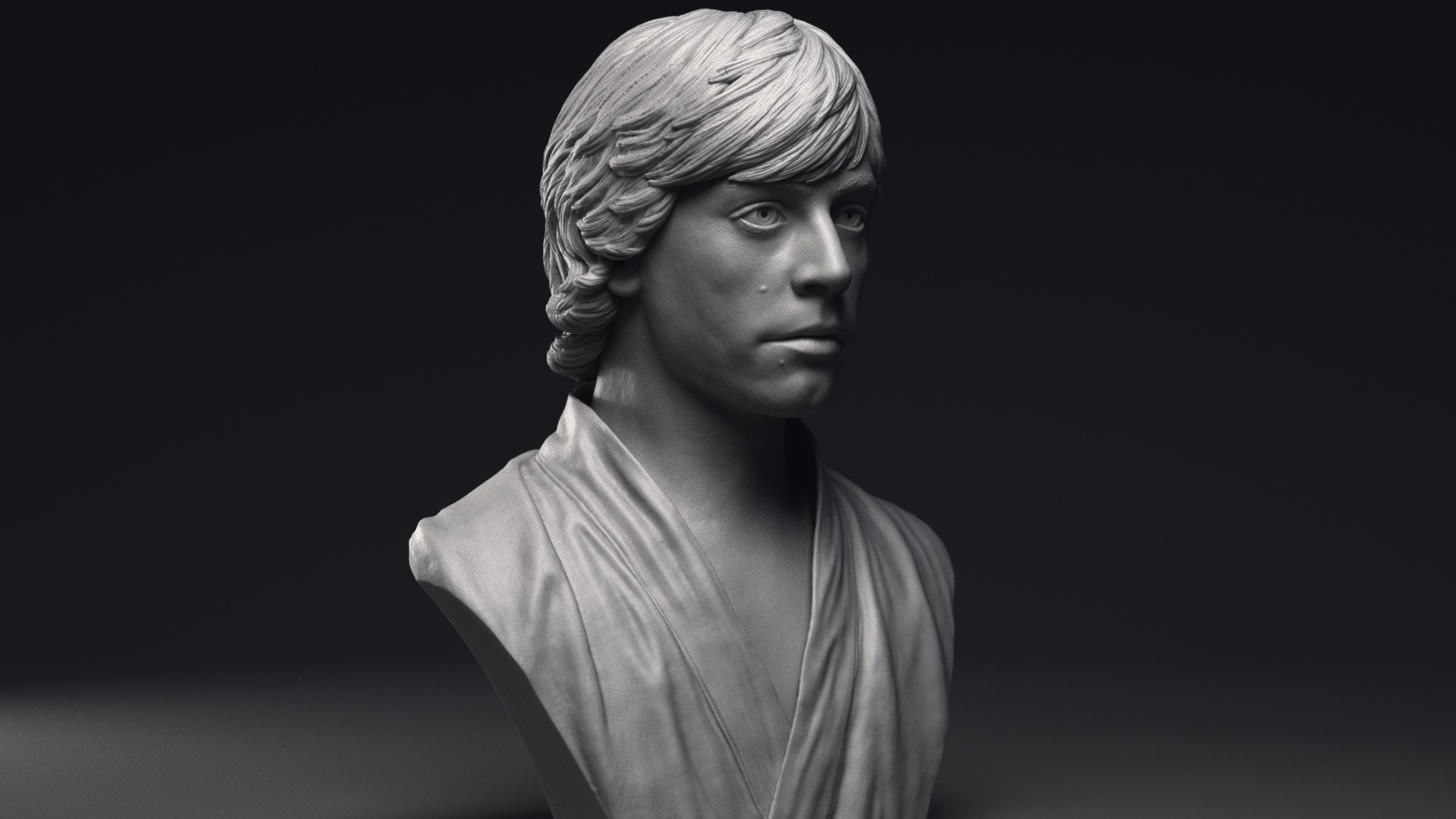 Mark Hamill as Luke Skywalker Bust Printable 3D Model 3D print model_28