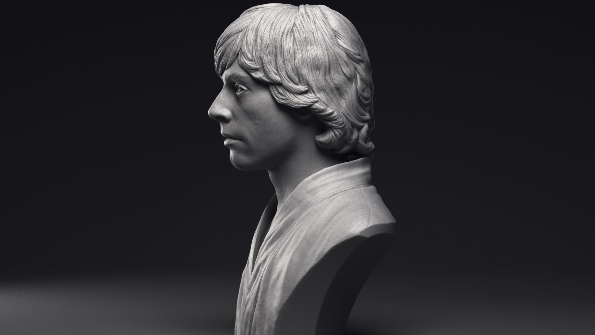 Mark Hamill as Luke Skywalker Bust Printable 3D Model 3D print model_17