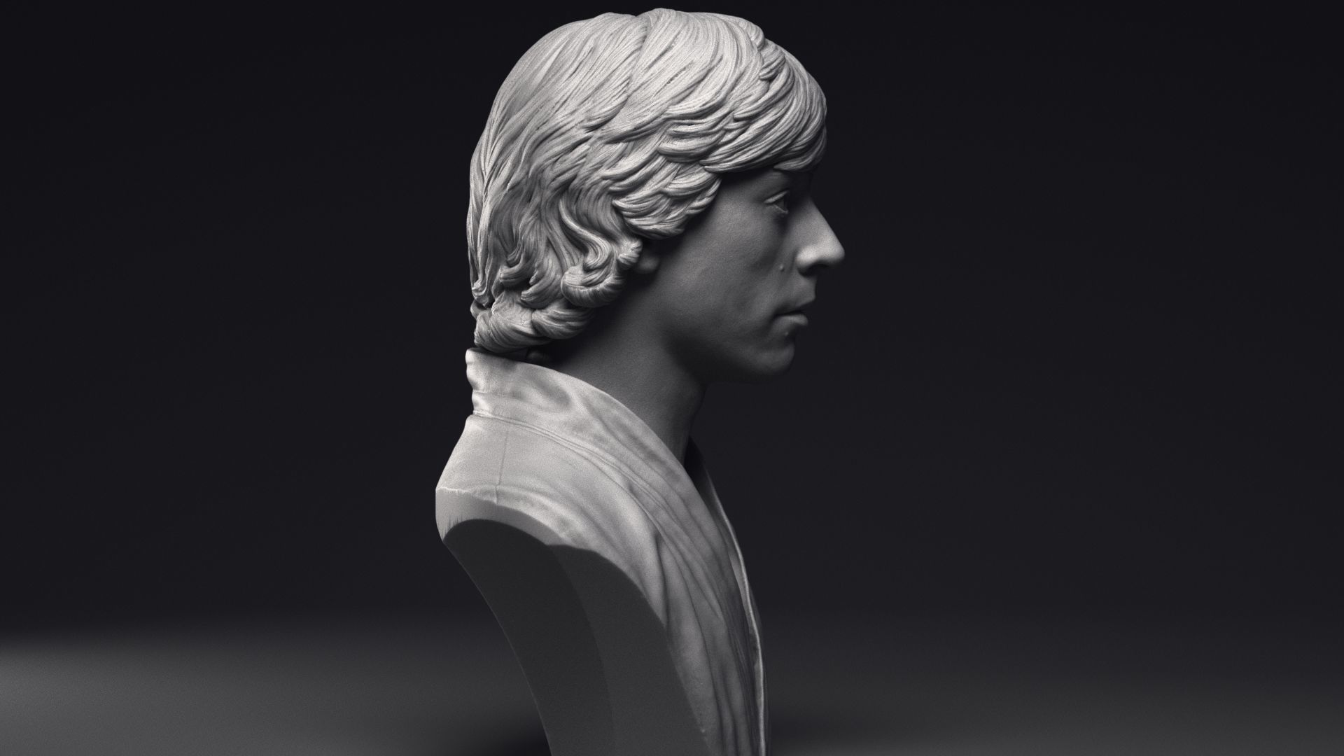 Mark Hamill as Luke Skywalker Bust Printable 3D Model 3D print model_26