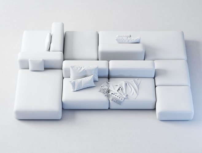 Modular sofa 3D model 6