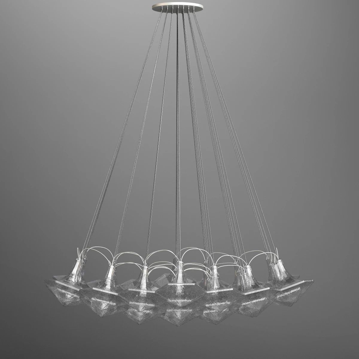 Lasvit Facet Blown Glass Pendant 3D model_1