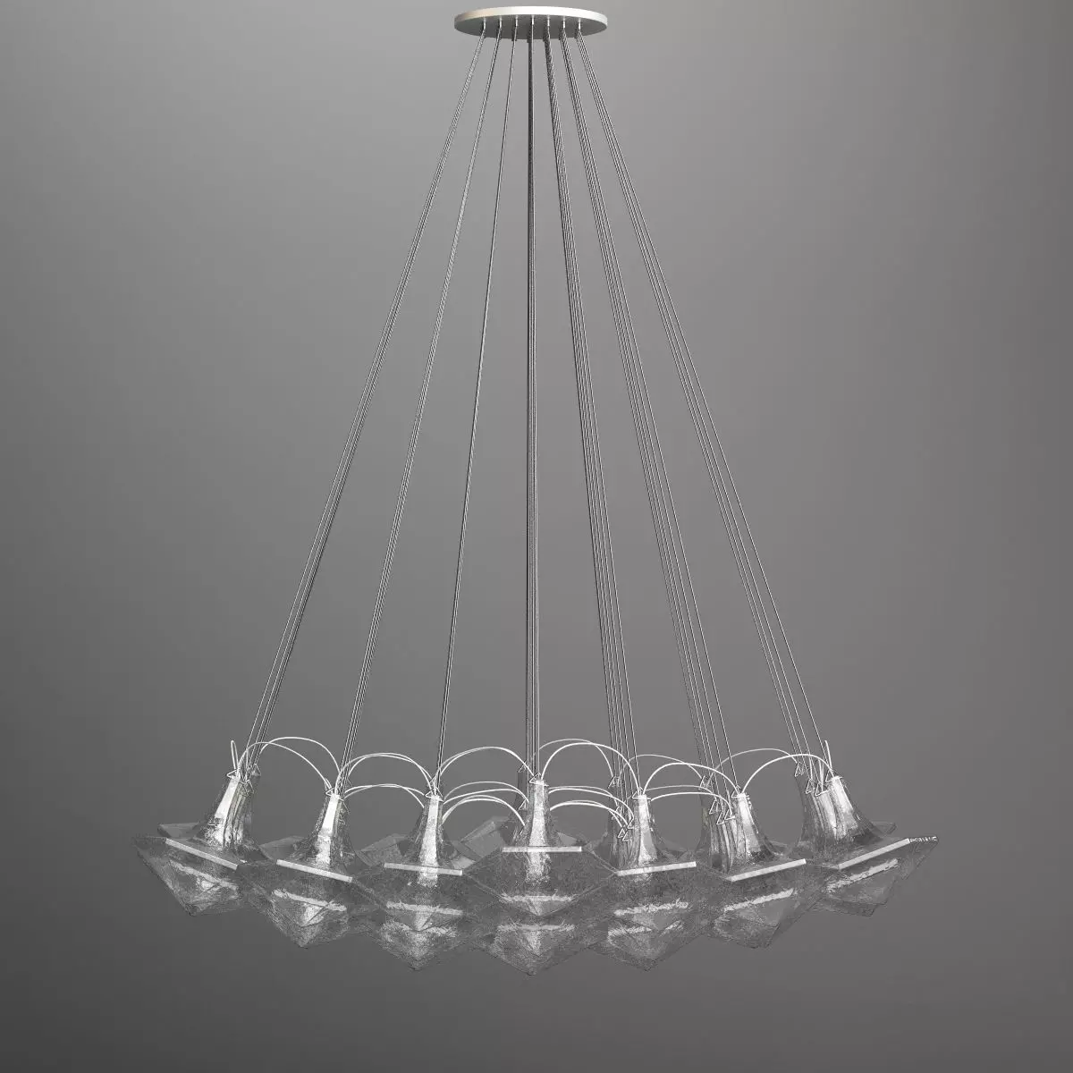 Lasvit Facet Blown Glass Pendant 3D model_0