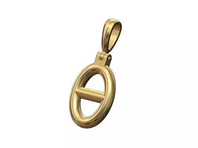 Chunky anchor link pendant with bail