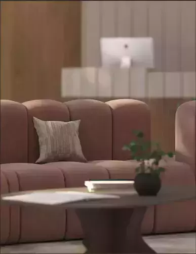 Curved sofa Low-poly 3D model