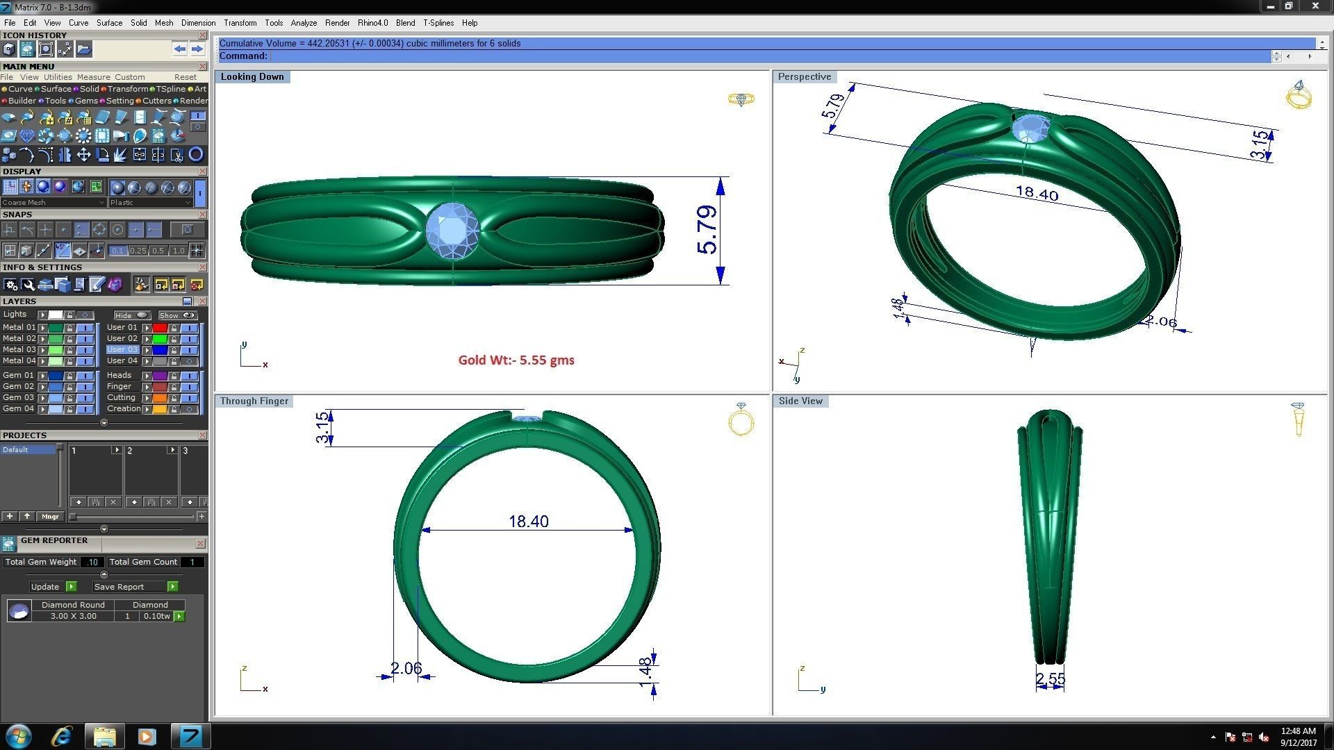 Solitaire Band Rings 3dm STL OBJ FBX Renders Details 3D print model_3