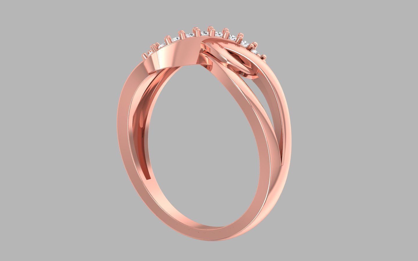 Solitaire Band Ring 3dm STL OBJ FBX Renders Details 3D print model_1