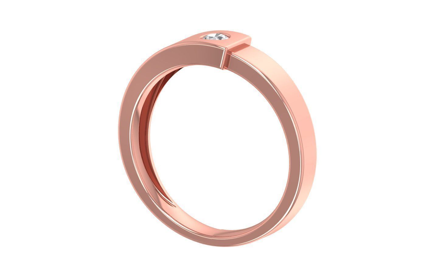 Solitaire Band Rings 3dm STL OBJ FBX Renders Details 3D print model_2