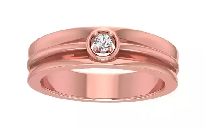 Solitaire Women Band Ring 3dm STL OBJ FBX Renders Details