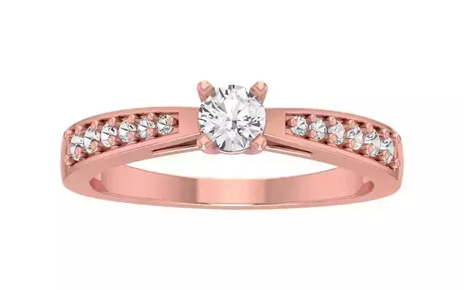 Solitaire Engagement Band Ring 3dm STL OBJ FBX Renders Details 3D print model