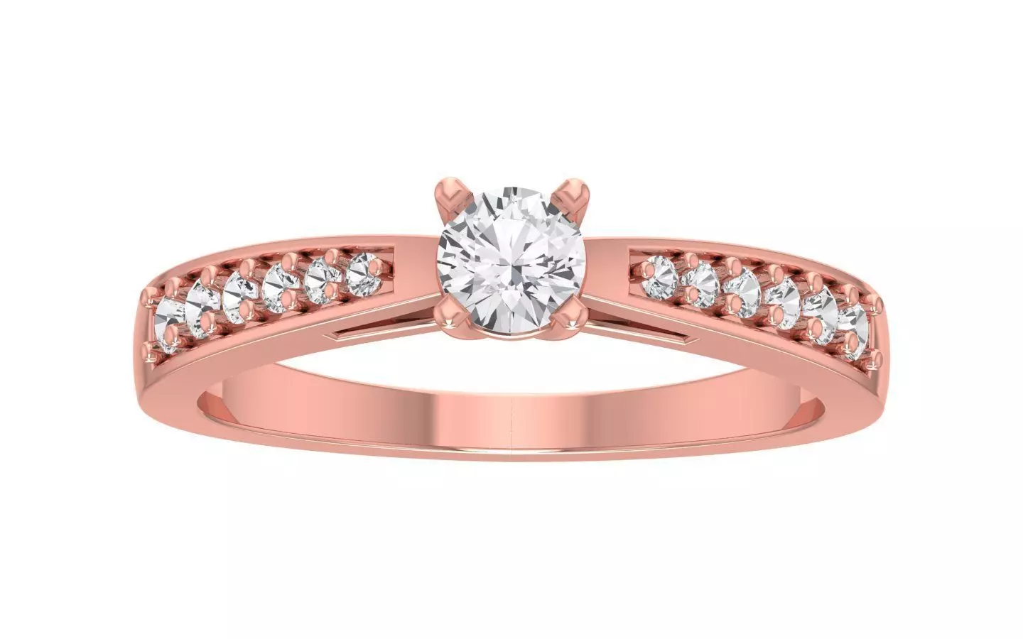 Solitaire Engagement Band Ring 3dm STL OBJ FBX Renders Details 3D print model_0