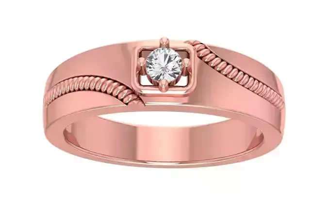 Solitaire Women Band Ring 3dm STL OBJ FBX Renders Details