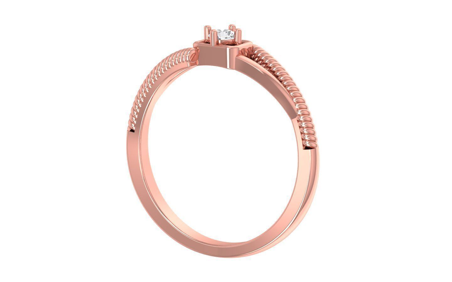 Solitaire Double Band Ring 3dm STL OBJ FBX Renders Details 3D print model_2