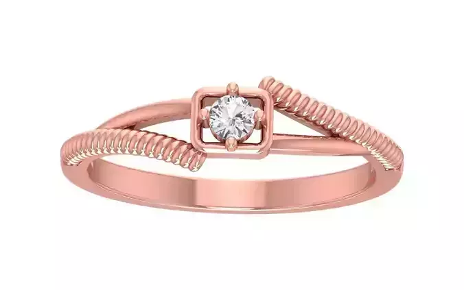 Solitaire Double Band Ring 3dm STL OBJ FBX Renders Details 3D print model